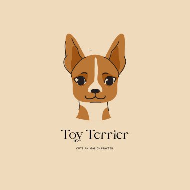 Oyuncak teriyer köpek yavrusu çizimi. Giysi, baskı, kapak, çıkartma, damgalama ve dijital projeler için sevimli bir hayvan karakteri