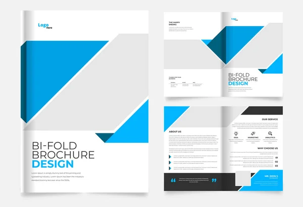 Abstrakt Fold Business Brochure Design Template — Stockový vektor