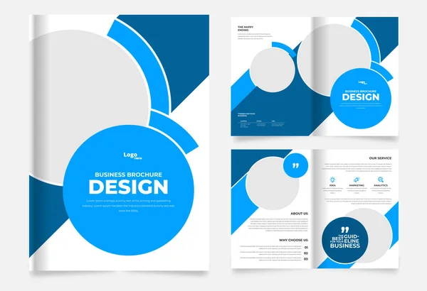 stock vector Abstract bi-fold business brochure design template