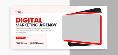 Sosyal medya pazarlaması için soyut kırmızı kapak pankartı tasarımı