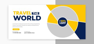 seyahat sosyal medya kapak afiş tasarım şablonu tanıtım için