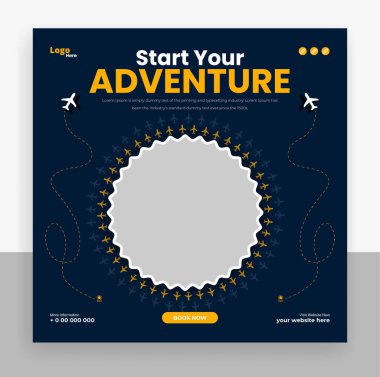 seyahat tatil sosyal medya şablon tasarımı