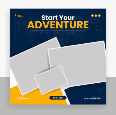 seyahat tatil sosyal medya şablon tasarımı