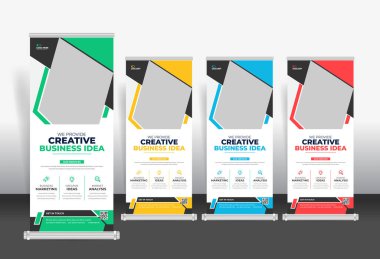 Creative Roll Up pankart tasarım şablonu, kurumsal iş rulo stand pankart şablonu