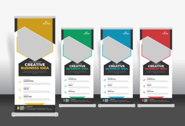 Creative Roll Up pankart tasarım şablonu, kurumsal iş rulo stand pankart şablonu