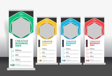 Creative Roll Up pankart tasarım şablonu, kurumsal iş rulo stand pankart şablonu