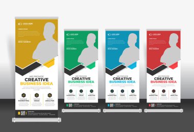 Creative Roll Up pankart tasarım şablonu, kurumsal iş rulo stand pankart şablonu