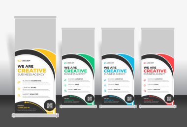 Creative Roll Up pankart tasarım şablonu, kurumsal iş rulo stand pankart şablonu