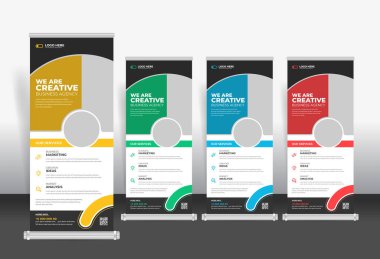 Creative Roll Up pankart tasarım şablonu, kurumsal iş rulo stand pankart şablonu