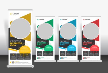 Creative Roll Up pankart tasarım şablonu, kurumsal iş rulo stand pankart şablonu