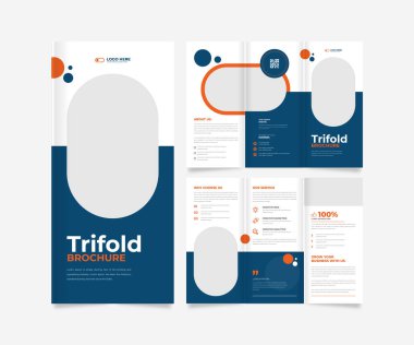 Üç katlı iş broşürü şablon tasarımı