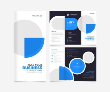 Üç katlı iş broşürü şablon tasarımı