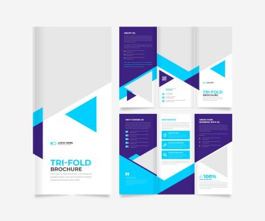 Üç katlı iş broşürü şablon tasarımı