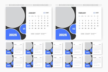 2025 takvim tasarımı, 2025 yılı modern masa takvimi tasarımı