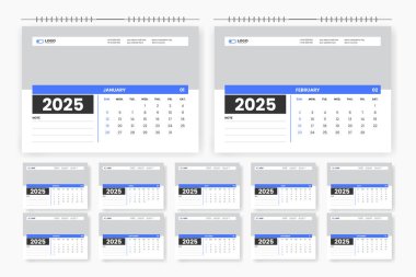 2025 takvim tasarımı, 2025 yılı modern masa takvimi tasarımı