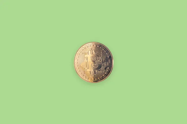 Bitcoin Coin Isolated Light Blue Background — Stock Photo, Image