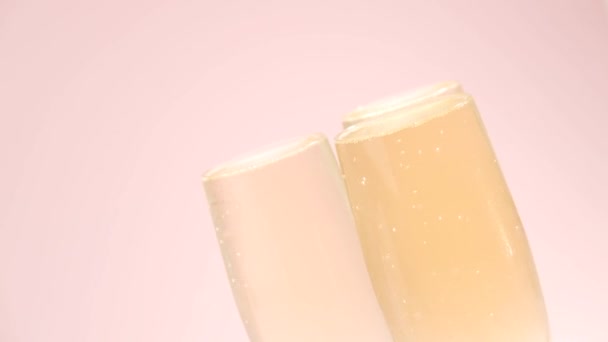 Šampaňské Nebo Cava Sklenici Šampaňského Bublinkami — Stock video