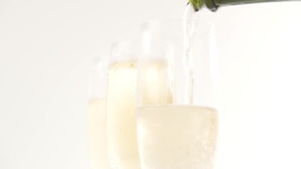 Champagne Cava Champagneglas Met Belletjes — Stockvideo