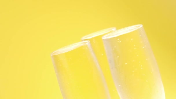 Шампанского Шампанского Бокале Шампанского Пузырьками — стоковое видео