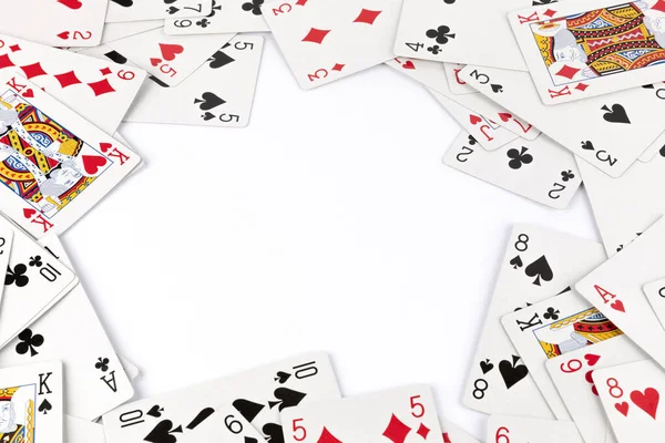 Покер Карты Фона Белом Фоне — стоковое фото