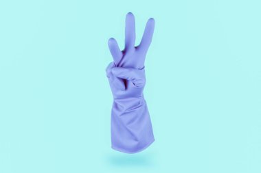 Lastik eldivenler açık maviye güvenir