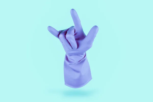 Резиновые Перчатки Рассчитывающие Голубой Цвет — стоковое фото