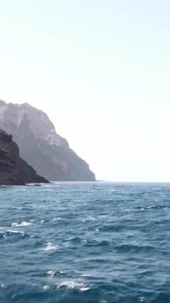 Falésias Rochosas Costa Ilha Gomera Vídeo Vertical — Vídeo de Stock