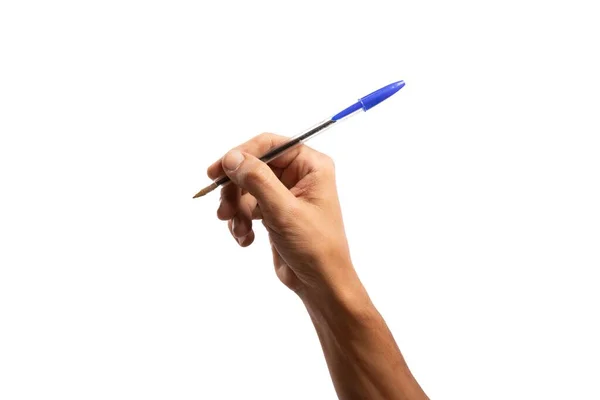 Czarny Mężczyzna Trzymający Byro Pen — Zdjęcie stockowe