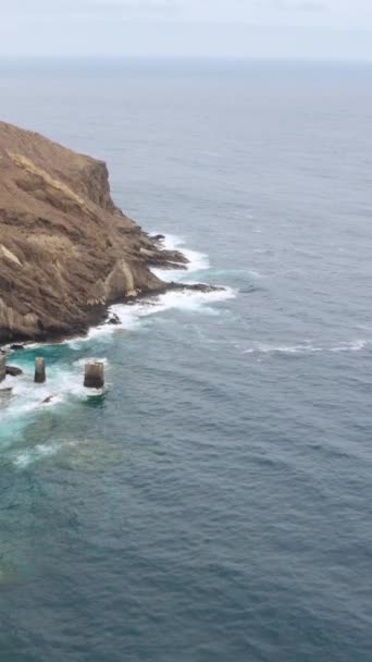 Luftflug Vorbei Der Wunderschönen Küste Der Insel Gomera Spanien Atlantik — Stockvideo