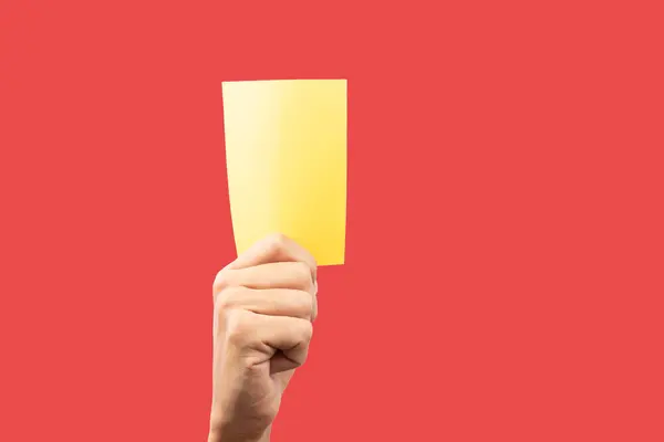 Hand Holding Red Card Isolated — Stock Photo, Image