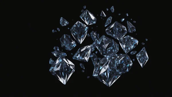 Темный Фон Falling Shining Diamond — стоковое фото
