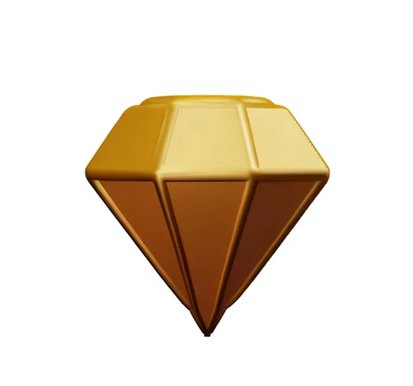 Gul Diamond Ikon Lyxig Ikon Transparent Bakgrund Cutout — Stockfoto