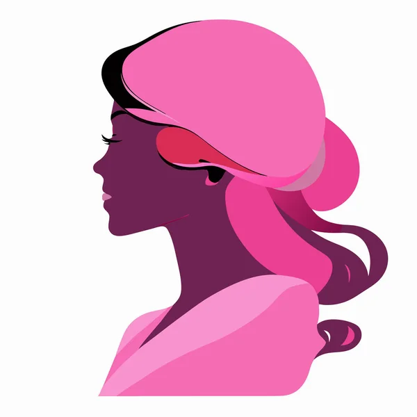 Silhouette Femme Rose Journée Des Femmes Symbole Dame Courbe Élégante — Image vectorielle