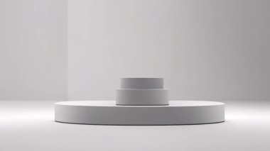 Ürün sunumu için minimalist gri kaide, 3B görüntüleme