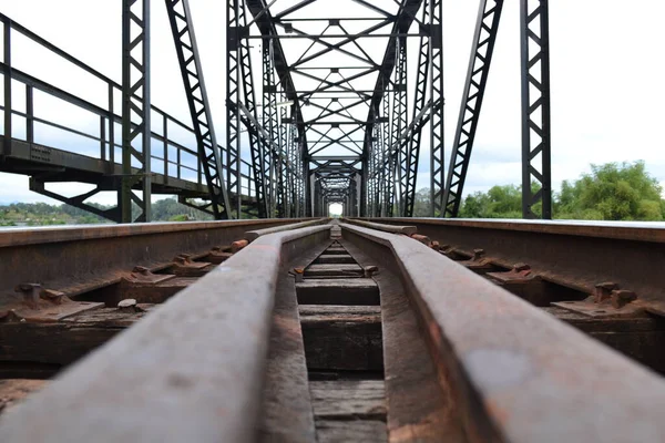 Ατσάλινη Γέφυρα Σιδηρόδρομο — Φωτογραφία Αρχείου