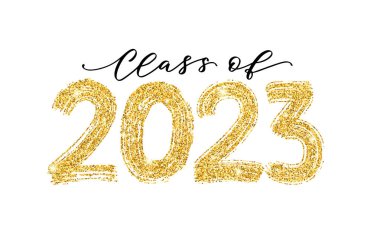 Class of 2023. Modern calligraphy. Vector illustration. Hand drawn brush lettering Graduation logo. Template for graduation design, party, high school or college graduate, yearbook. clipart