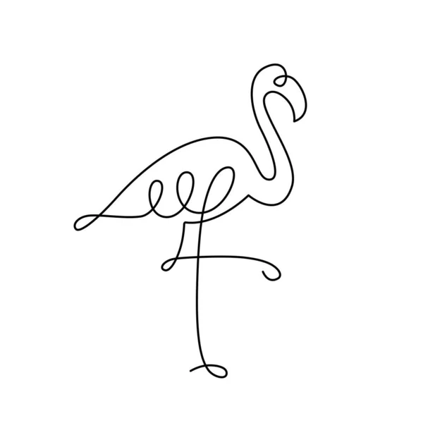 Linia Flamingo Art Ptak Wektor Ciągły Wektor Rysowania Linii Wydruku — Wektor stockowy