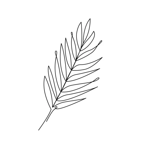 Leaf Line Art Verbindung Setzen Vektorpflanzenblatt Kontinuierliche Linienzeichnung Vektor Für — Stockvektor