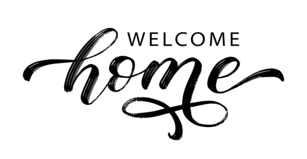 Welcome Home Text Vector Welcome Home Word Typography Cozy Design — Stock Vector