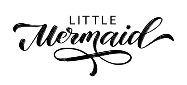 Logo Teks Little Mermaid Ilustrasi Kata Mermaid Kecil Vector Teks - Stok Vektor