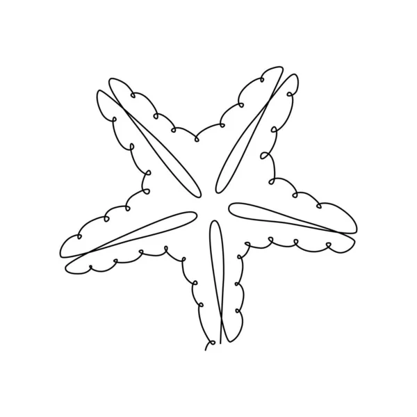 Starfish Line Art Vektorová Hvězdice Kontinuální Kreslicí Vektor Pro Tisk — Stockový vektor