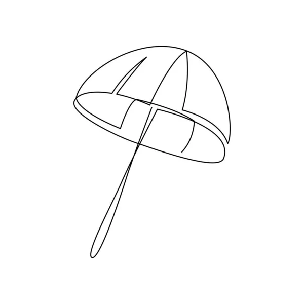 Beach Umbrella Lijn Kunst Vector Strandparaplu Continu Line Drawing Vector — Stockvector