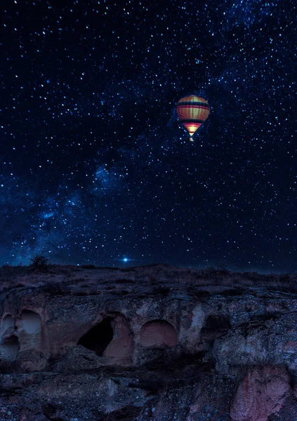 Cappadocia Balloon Visual Show Noci — Stock fotografie