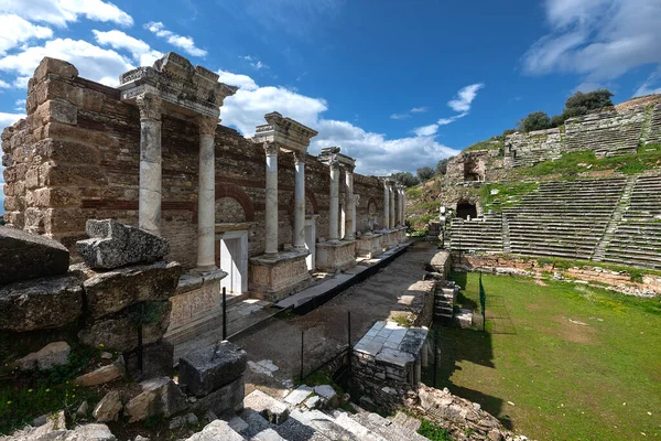 尼萨古城的历史它以3世纪为基础 它由I Antiochos Soter建造 以他妻子Nysa的名字命名 — 图库照片