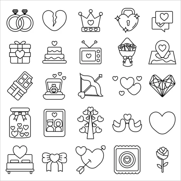 Ilustração Conjunto Ícones Valentine Adequado Para Logotipo Adesivo Elementos Design — Fotografia de Stock