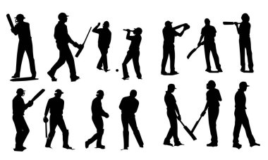 Beyaz arkaplan üzerinde çeşitli insanlar olan siluetler. vektör illüstrasyonu. 