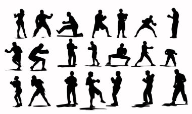 Beyaz bir arka plan üzerinde farklı insanların Vector silhouettes. 