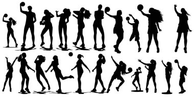 Bir futbol topu şeklinde siluetler. 