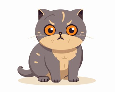 Çizgi film sevimli komik kedi. vektör illüstrasyonu 