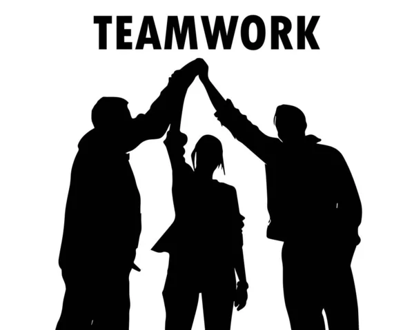 Geschäftsleute Halten Händchen Form Von Teamwork — Stockvektor